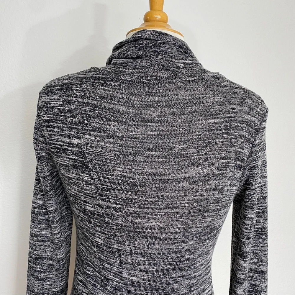 Anthropologie Pure + Good Gray Marbled Turtleneck Soft Stretch Knit Top Size M